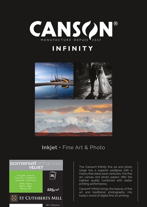 Canson Somerset Enhanced Velvet 225 g/m² - A3, 25 Blatt